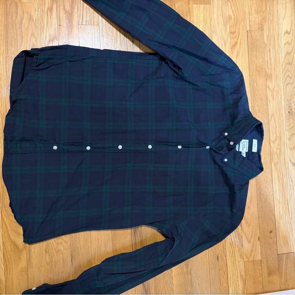 Men's J Crew Plaid Button-Down Shirt Secret Wash